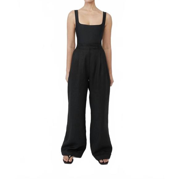 NEW DĀL THE LABEL wide leg pants in black